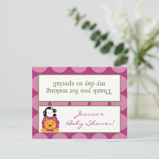 Goody Bag Toppers Sweet Safari Uitnodiging Briefkaart (Staand voorkant)