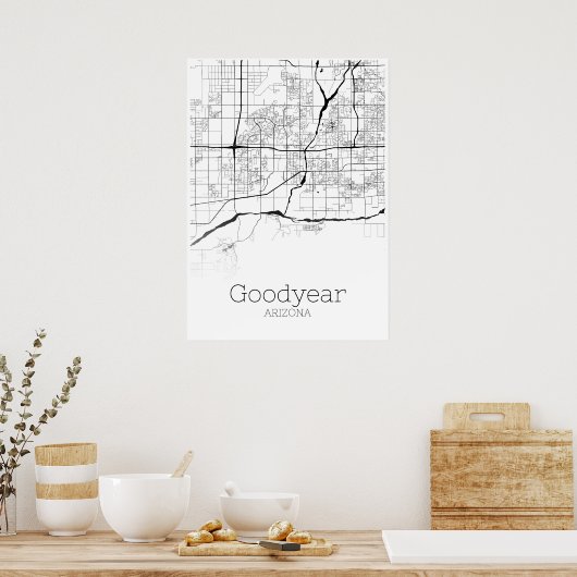 Goodyear Map - Arizona - City Map Poster (Keuken)