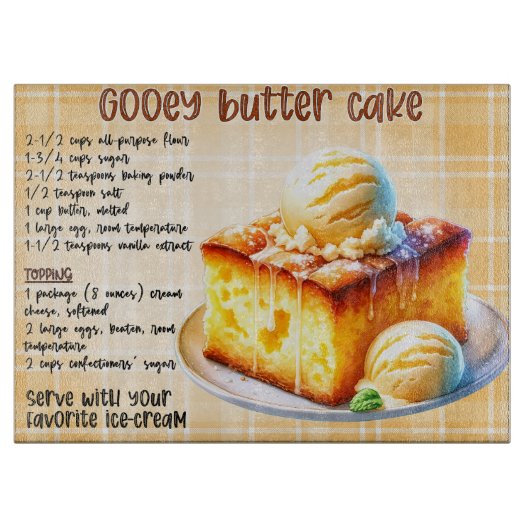Gooey Butter Cake Recept Snijplank (Voorkant)