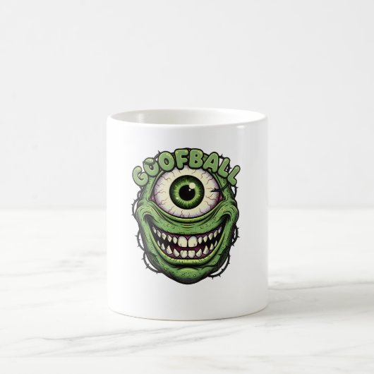 Goofball Monster Eye – Funny Creepy One-Eyed Carto Koffiemok (Center)