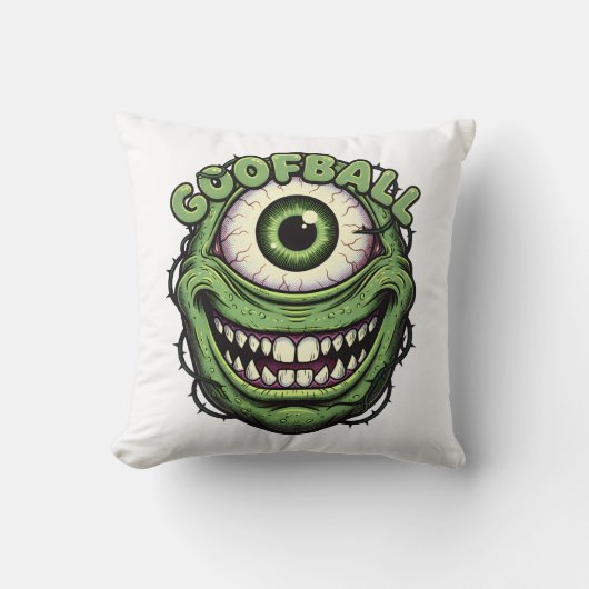 Goofball Monster Eye – Funny Creepy One-Eyed Carto Kussen (Voorkant)