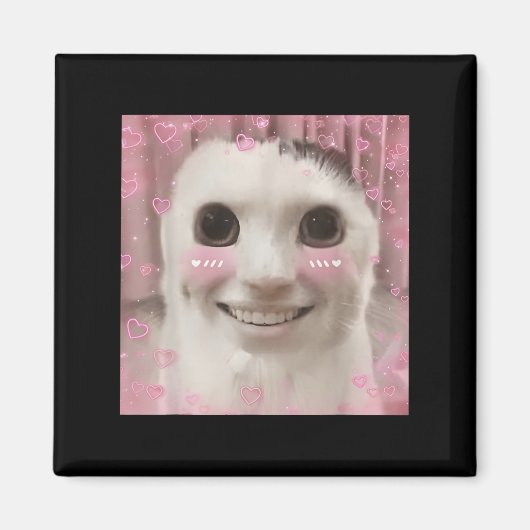 Goofy Ahh Cat Meme Dank Vervloekte Weirdcore Cring Magneet (Voorkant)