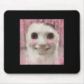 Goofy Ahh Cat Meme Dank Vervloekte Weirdcore Cring Muismat (Voorkant)