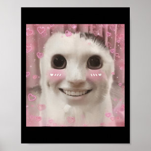 Goofy Ahh Cat Meme Dank Vervloekte Weirdcore Cring Poster