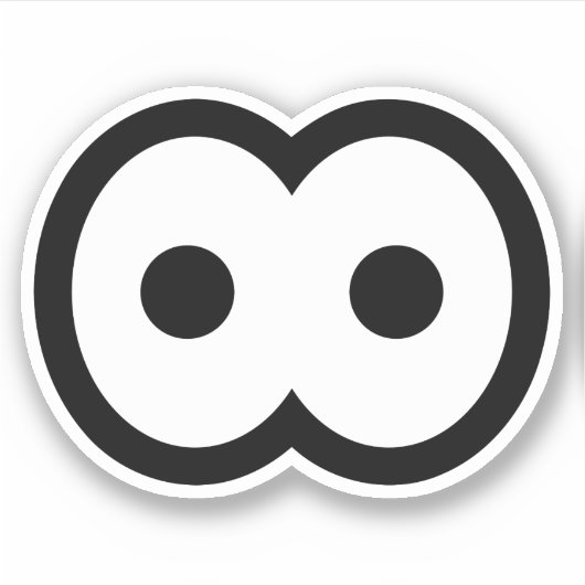 Goofy Cartoon Eyeball Vinyl Sticker (Voorkant)