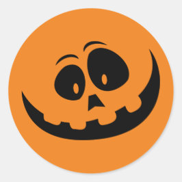 Goofy Carved Face Halloween Design Ronde Sticker