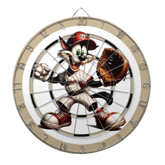 Goofy Cat Baseball Pitcher maakt een einde aan de  Dartbord (Voorkant)
