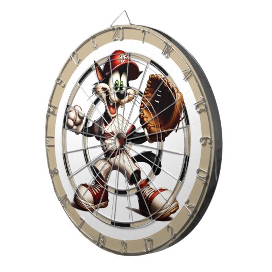 Goofy Cat Baseball Pitcher maakt een einde aan de  Dartbord (Voorkant Rechts)