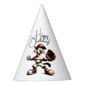 Goofy Cat Baseball Pitcher maakt gelukkige verjaar Feesthoedjes (Voorkant)