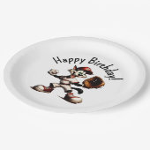 Goofy Cat Baseball Pitcher maakt gelukkige verjaar Papieren Bordje (Gekanteld)