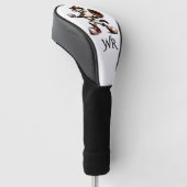 Goofy Cat Baseball Pitcher Monogram Golfheadcover (Schuin)
