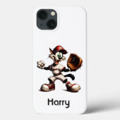 Goofy Cat Honkbal Pitcher eindigt persoonlijk Case-Mate iPhone Case (Achterkant)