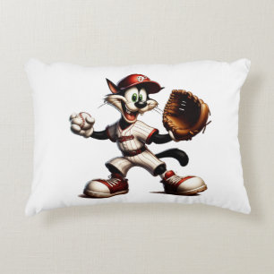 Goofy Cat honkbalwerper eindigt Accent Kussen