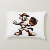 Goofy Cat honkbalwerper eindigt Accent Kussen (Achterkant)