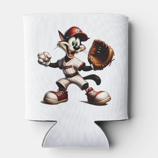 Goofy Cat honkbalwerper eindigt Blikjeskoeler (Achterkant)