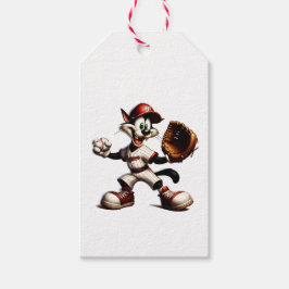 Goofy Cat honkbalwerper eindigt Cadeaulabel