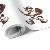 Goofy Cat honkbalwerper eindigt Cadeaupapier (Rol Hoek)