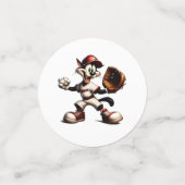 Goofy Cat honkbalwerper eindigt Confetti (Kleine voorkant)