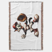 Goofy Cat honkbalwerper eindigt Deken (Voorkant Verticaal)