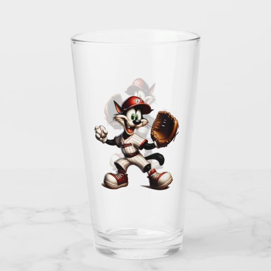 Goofy Cat honkbalwerper eindigt Glas (Achterkant)