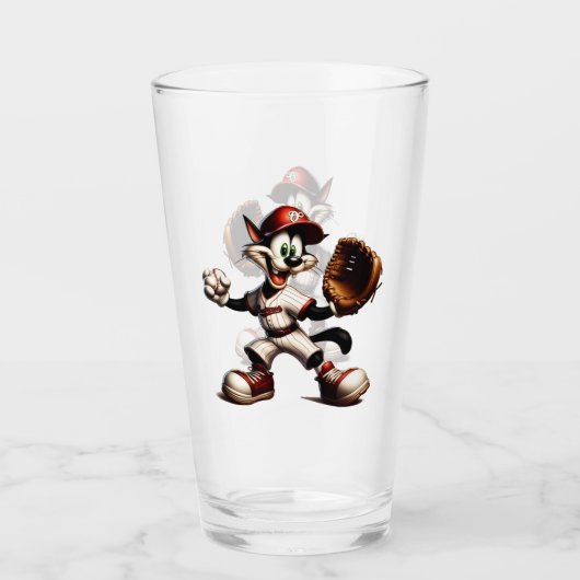 Goofy Cat honkbalwerper eindigt Glas (Voorkant)