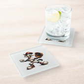 Goofy Cat honkbalwerper eindigt Glazen Onderzetter (Schuin)