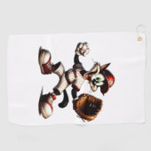 Goofy Cat honkbalwerper eindigt Golfhanddoek (Horizontaal)