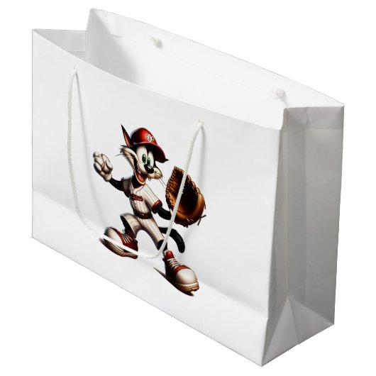 Goofy Cat honkbalwerper eindigt Groot Cadeauzakje (Voorkant Gekanteld)