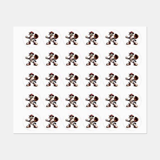 Goofy Cat honkbalwerper eindigt Labels (Vel)