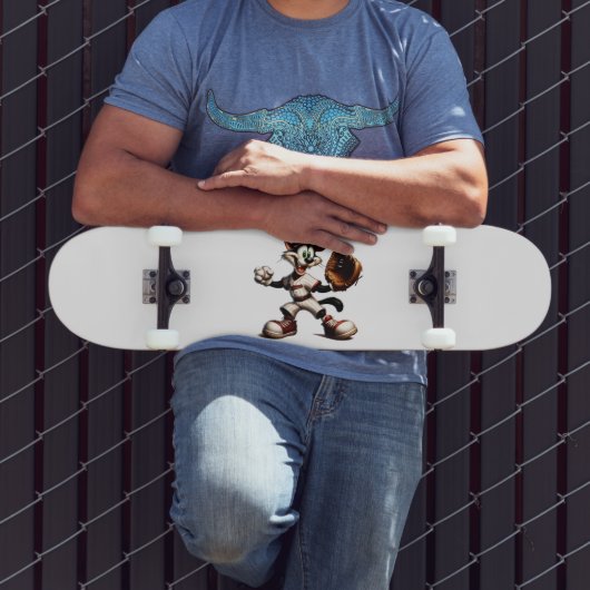 Goofy Cat honkbalwerper eindigt Persoonlijk Skateboard (Buiten 3)