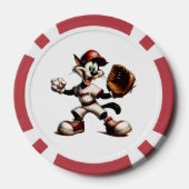 Goofy Cat honkbalwerper eindigt Poker Chips (Achterkant)