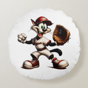 Goofy Cat honkbalwerper eindigt Rond Kussen