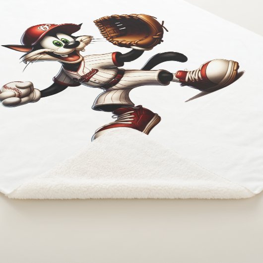 Goofy Cat honkbalwerper eindigt Sherpa Deken (3/4)