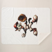 Goofy Cat honkbalwerper eindigt Sherpa Deken (Voorkant (horizontaal))