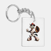 Goofy Cat honkbalwerper eindigt Sleutelhanger (Voorkant Links)
