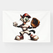Goofy Cat honkbalwerper eindigt Spandoek (Horizontaal)
