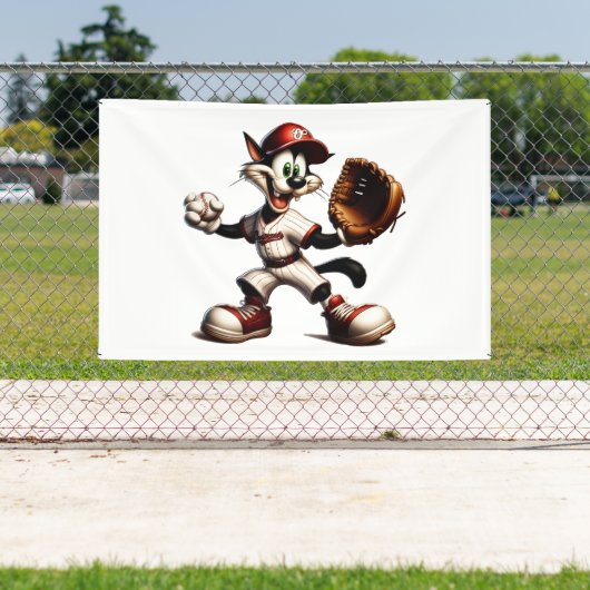 Goofy Cat honkbalwerper eindigt Spandoek (Insitu)