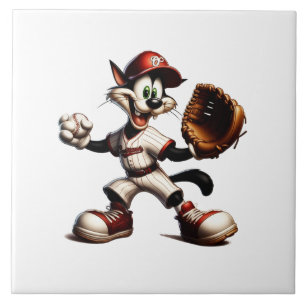 Goofy Cat honkbalwerper eindigt Tegeltje