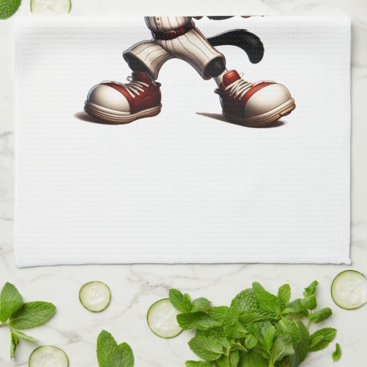 Goofy Cat honkbalwerper eindigt Theedoek (Gevouwen)