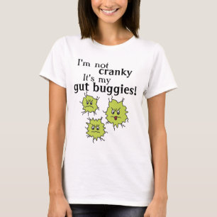 Goofy chagrijnige darmbuggy's bacterie bugs maag t t-shirt