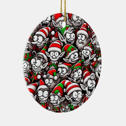 Goofy Christmas Elves Keramisch Ornament (Rechts)