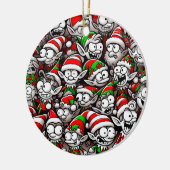 Goofy Christmas Elves Keramisch Ornament (Links)