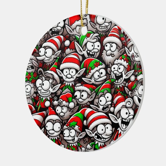 Goofy Christmas Elves Keramisch Ornament (Links)