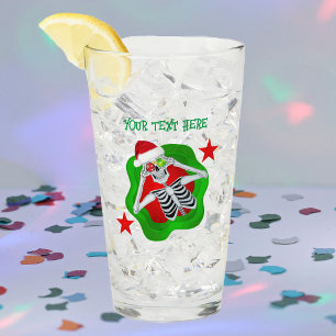 Goofy Christmas Skeleton Ornament Eyes in Splatter Glas