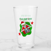 Goofy Christmas Skeleton Ornament Eyes in Splatter Glas (Voorkant)