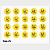 Goofy Clown Yellow Face Ronde Sticker (Vel)