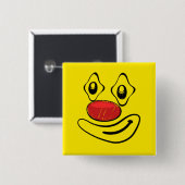 Goofy Clown Yellow Face Vierkante Button 5,1 Cm (Voorkant /achterkant)