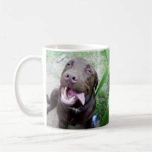Goofy Delights: Chocolate Brown Labrador Puppy, Koffiemok