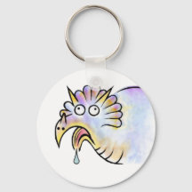 Goofy Dinosaur Triceratops Button Sleutelhanger