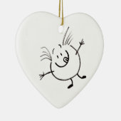 Goofy Doodle Guy Heart Ornament (Rechts)